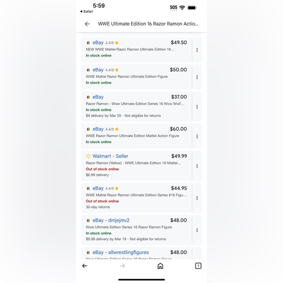 WWE Ultimate Edition Razor Ramon Action Figure - Picture 9 of 9